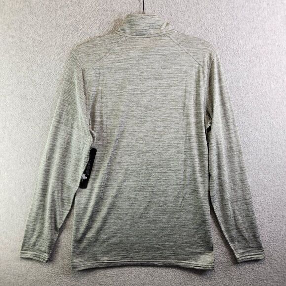 Eddie Bauer Shirt Mens S Gray 1/4 Zip Base Layer Grid Fleece Warmest Heavyweight - Picture 5 of 13